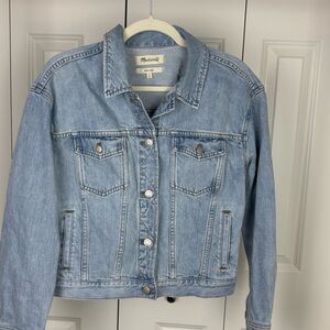 MADEWELL Boxy Crop Light Blue Denim Jacket